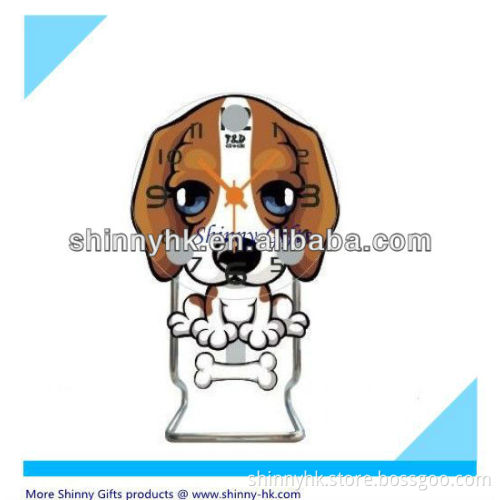 Dog Shape crystal glass desk clock
